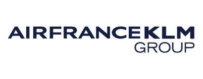 Air France-KLM Group logo with the words AIRFRANCEKLM GROUP in bold, dark blue uppercase letters on a light background, reflecting a strong and unified brand identity that underscores the importance of secure identity data within the organization.