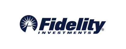 Fidelity Investments logo with a stylized sunburst graphic on the left and the company name in bold, dark blue text on a light gray background, reflecting trust and security in handling identity data.