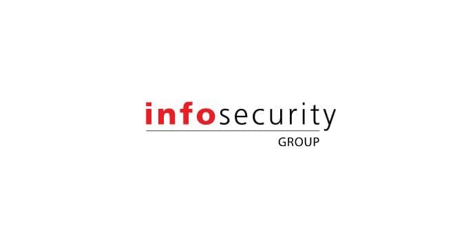 The image shows the logo for infosecurity GROUP, with info in bold red text and security GROUP in black text, all on a white background.