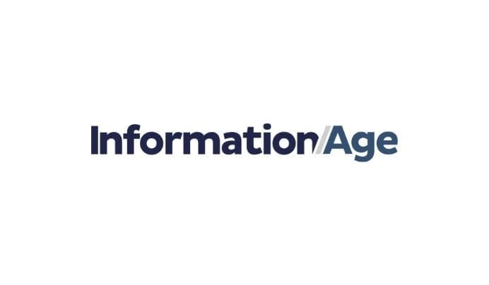 Text logo displaying the words Information Age on a white background, with Information in bold dark blue and Age in a lighter blue shade.