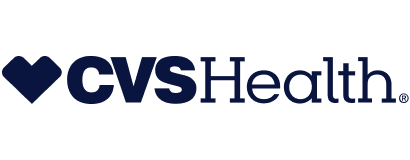 The CVS Health logo with a dark blue heart icon to the left, followed by the words CVS Health in bold dark blue text on a light background.