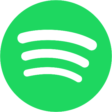 Green circle with three curved white lines inside, representing the Spotify logo.