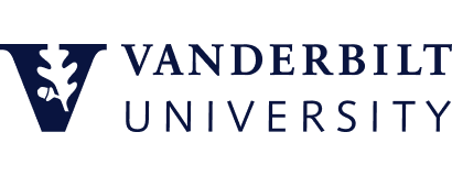 Vanderbilt University logo featuring a large “V” with an oak leaf and acorn graphic on the left, and “Vanderbilt University” written in uppercase letters to the right.