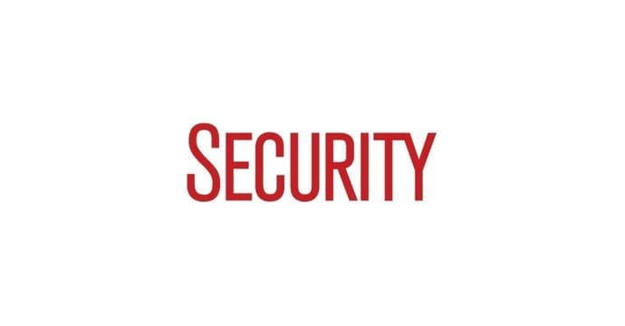 The word SECURITY is written in bold, red capital letters on a plain white background.