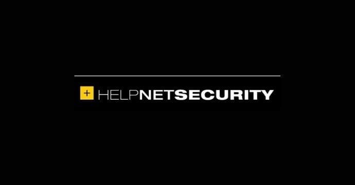 A black background with a yellow square featuring a plus sign, followed by the words HELP NET SECURITY in white, with SECURITY in bold font.