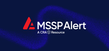 Logo for MSSP Alert, a CRA Resource, featuring a red triangular symbol and white text on a dark blue background with a subtle swirling pattern.